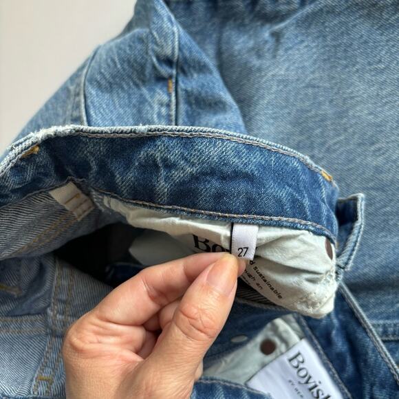 Revolve Boyish The Billy Conversation Blue Denim Stretch Skinny Jeans Size 27 - Picture 6 of 11